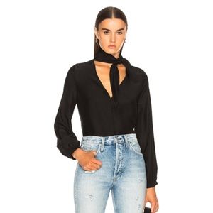 FRAME, Open Scarf Silk Blouse